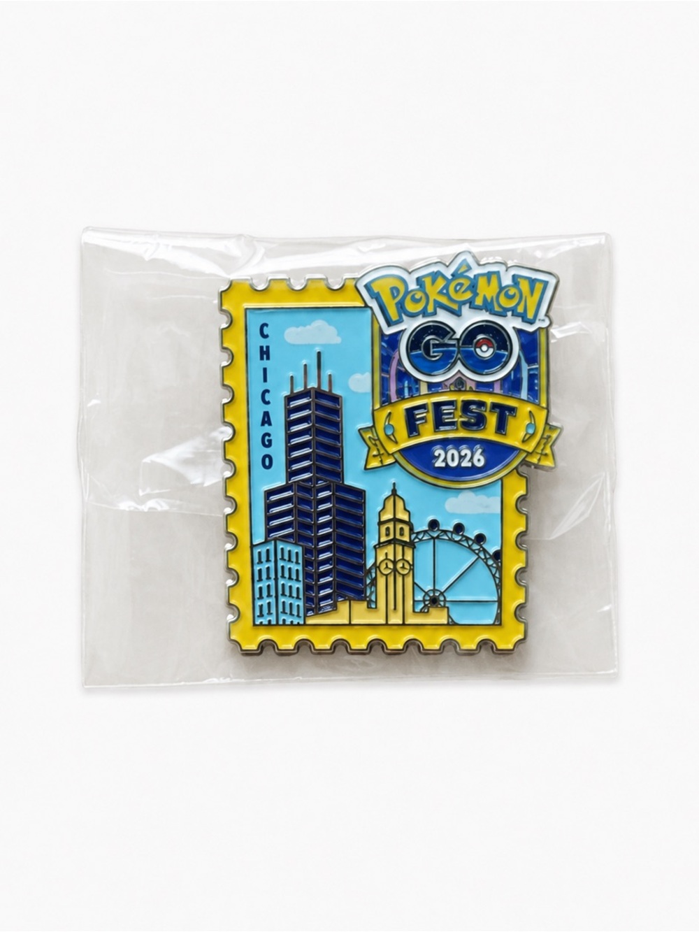 Pokémon GO Fest Chicago 2026 Premier Stamp Pin Limited Edition New Sealed